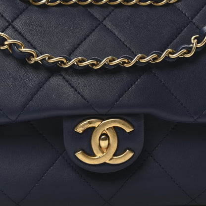 Chanel Lambskin A Real Catch Flap Bag Navy Blue 8 of 10