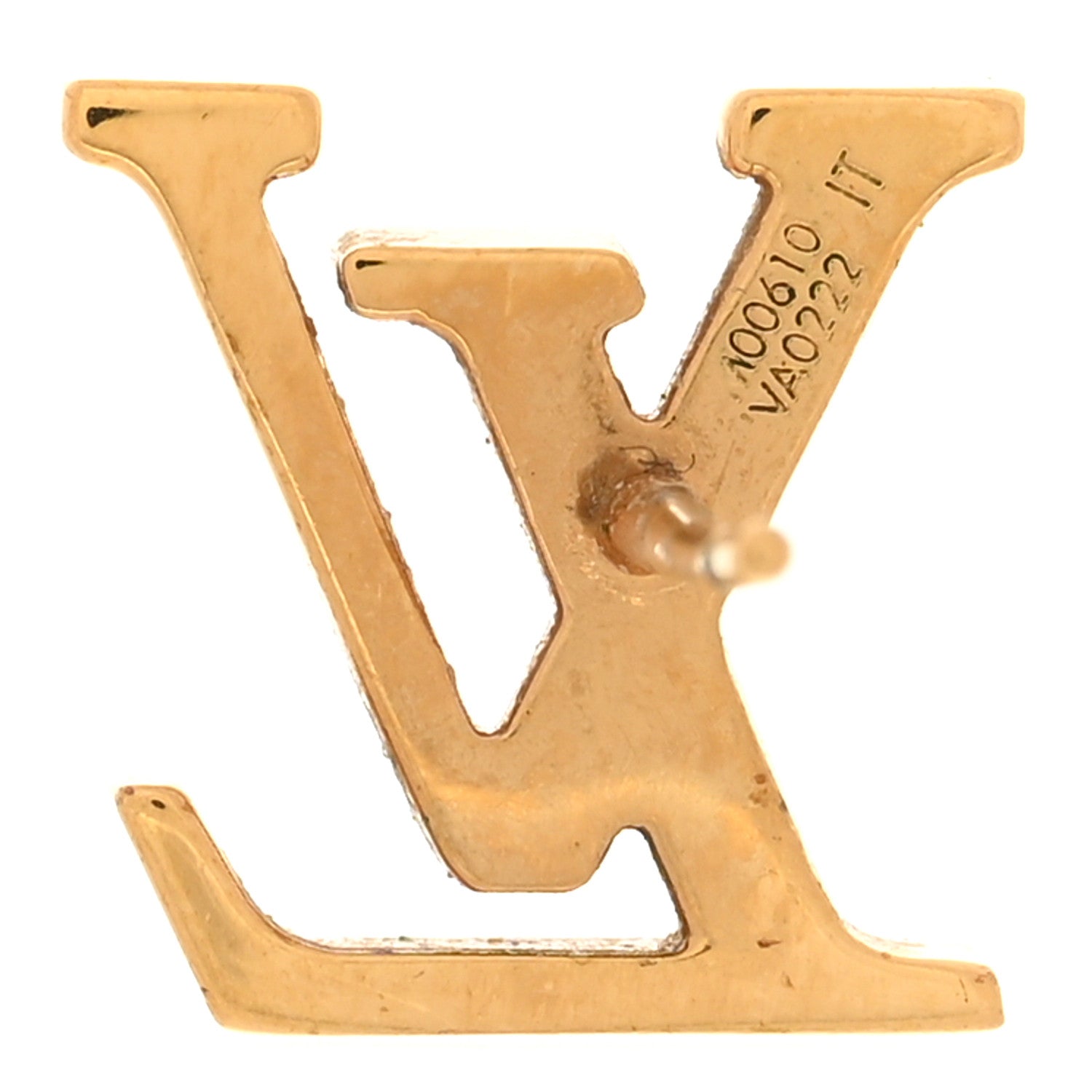 Louis Vuitton Metal LV Iconic Earrings Gold 4 of 4