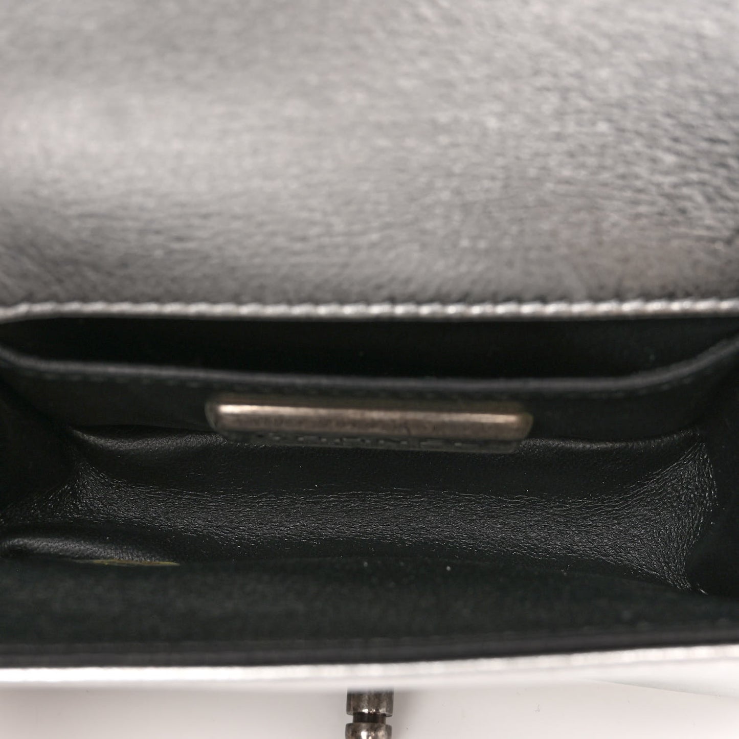 Metallic Galuchat Stingray Mini Boy Flap Silver