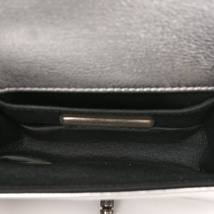 Chanel Metallic Galuchat Stingray Mini Boy Flap Silver 5 of 10