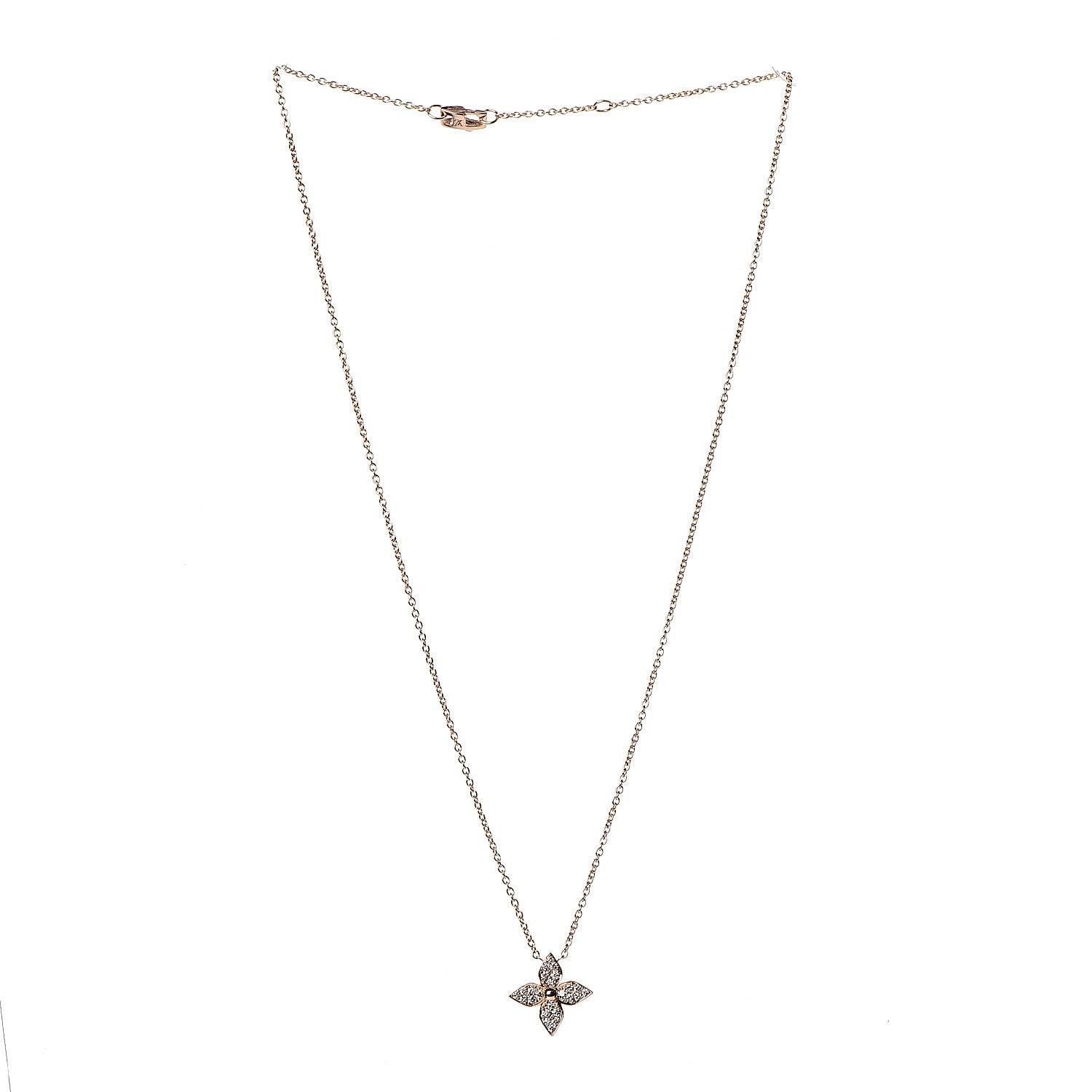 Louis Vuitton 18K Pink Gold Diamond Star Blossom Pendant Necklace 3 of 7
