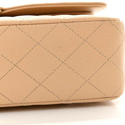 Chanel Caviar Quilted Medium Double Flap Beige 11 of 13
