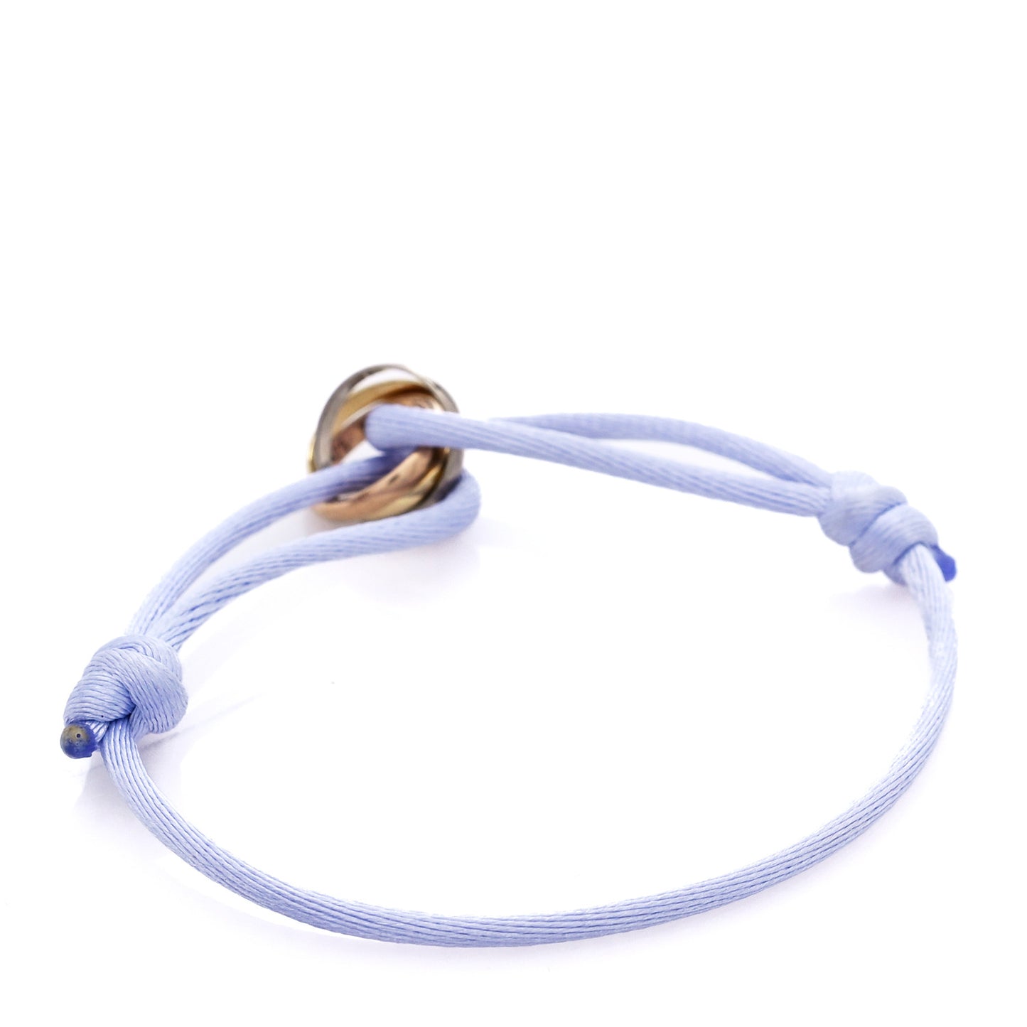18K Pink Yellow White Gold Trinity Adjustable Cord Bracelet Lilac