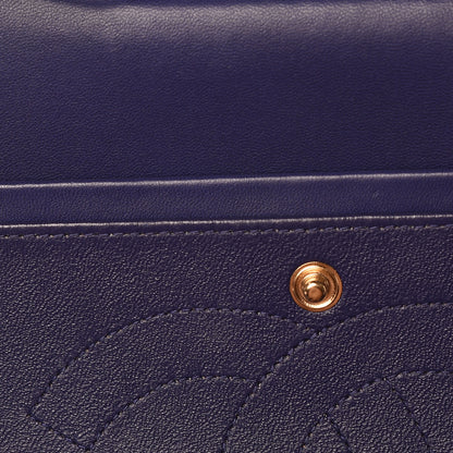 Chanel Lambskin Chevron Quilted Jumbo Double Flap Blue 13 of 18