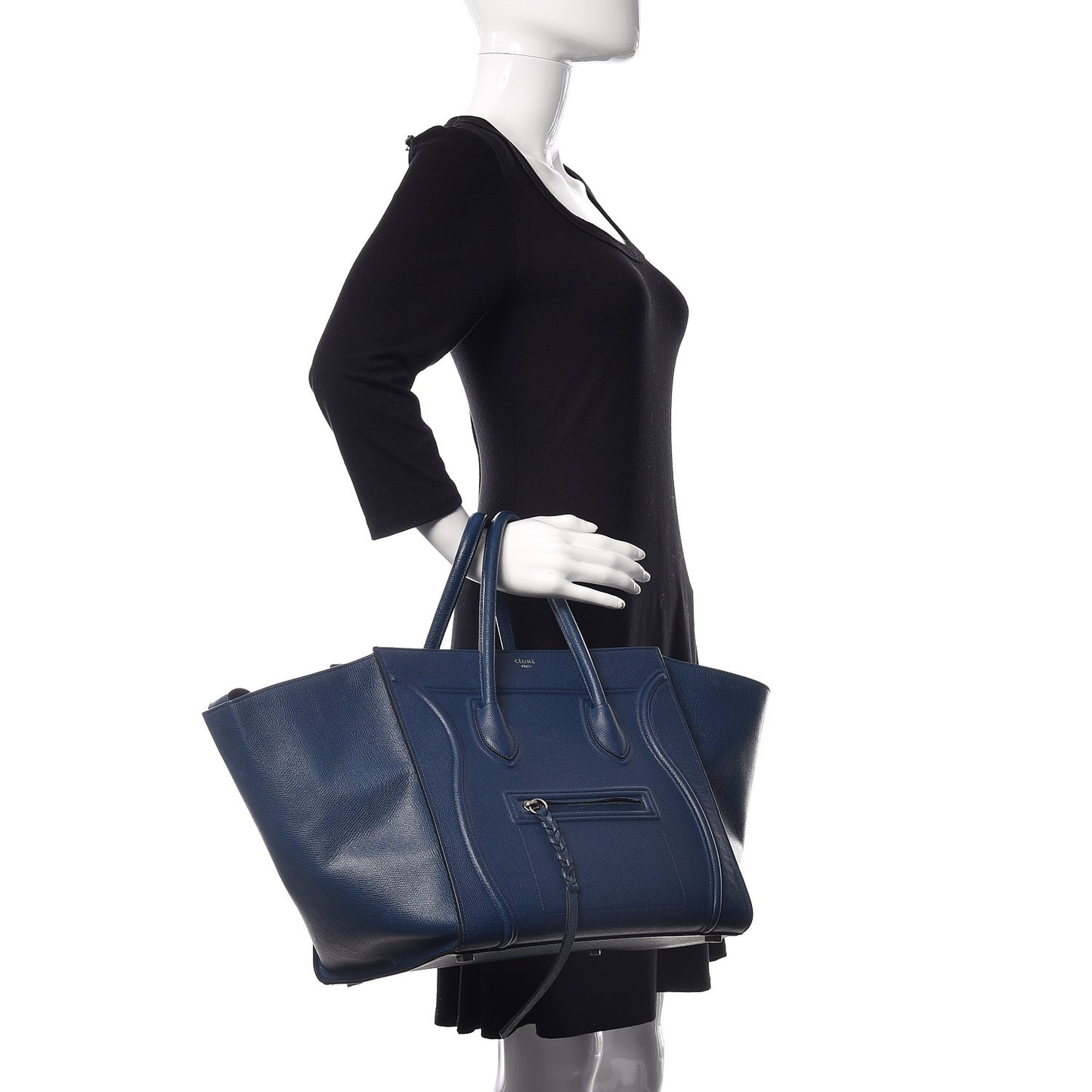 Grained Calfskin Medium Phantom Luggage Indigo