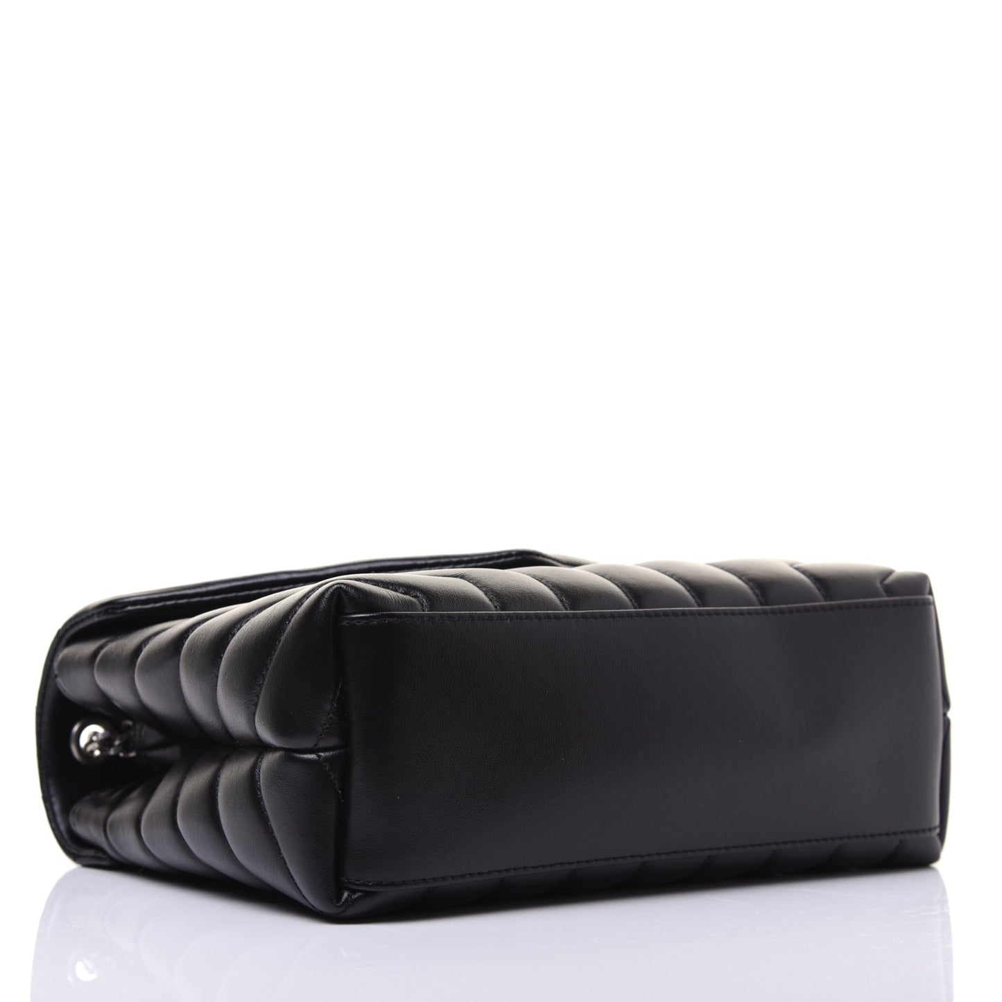 Calfskin Y Quilted Monogram Small Loulou Chain Satchel Black