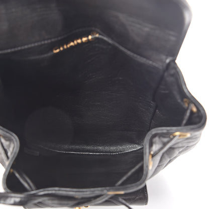 Chanel Lambskin Quilted Drawstring Backpack Black 5 of 10