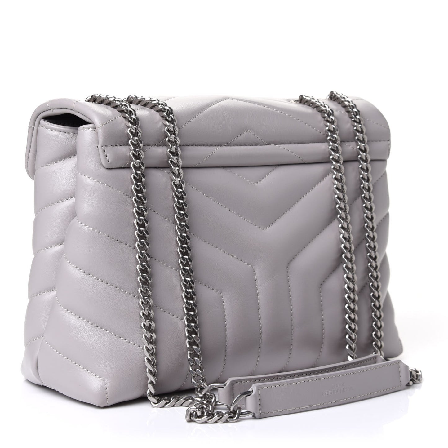 Calfskin Y Quilted Monogram Small Loulou Chain Satchel Granite