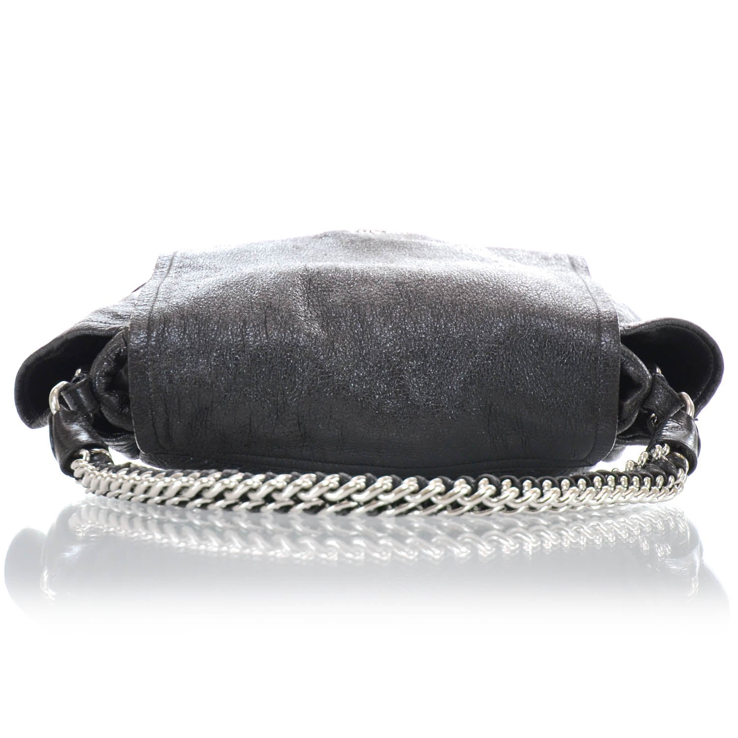 Prada Cervo Lux Chain Flap Hobo Ebano 5 of 10