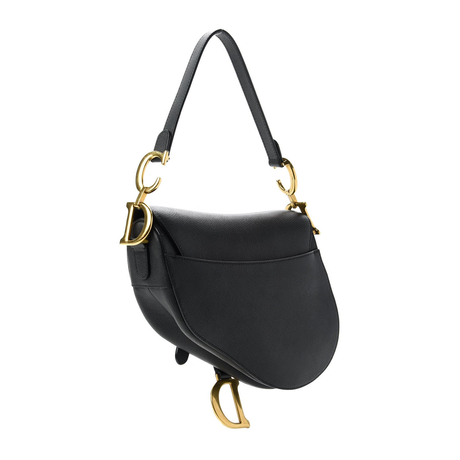Christian Dior Grained Calfskin Saddle Bag Black 3 of 10