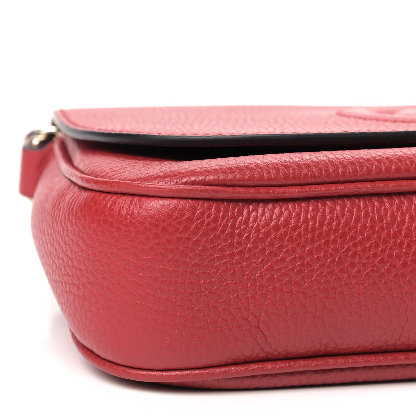 Pebbled Calfskin Medium Soho Flap Crossbody Vibrant Red