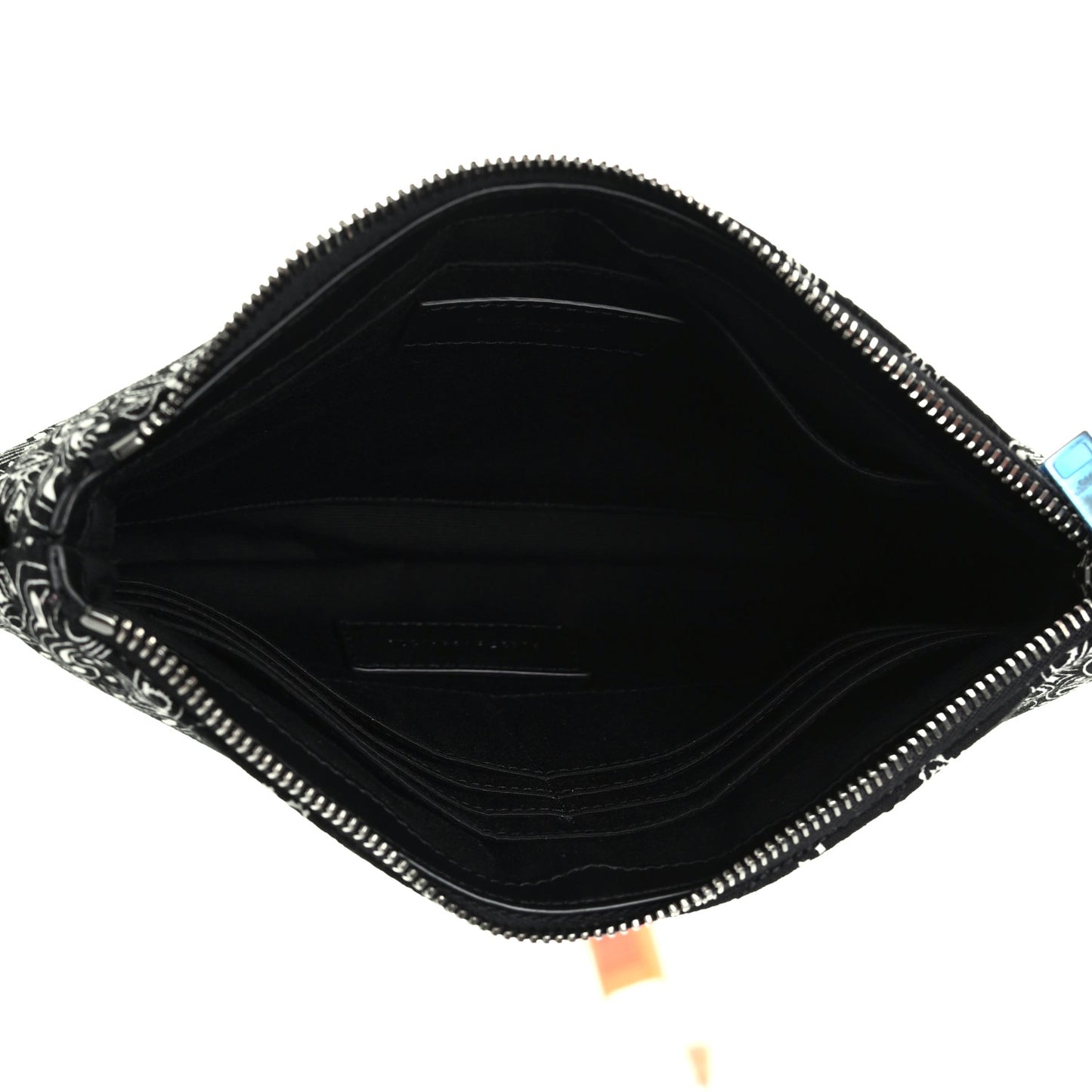 Canvas Bandana Chevron Monogram A5 Wristlet Black