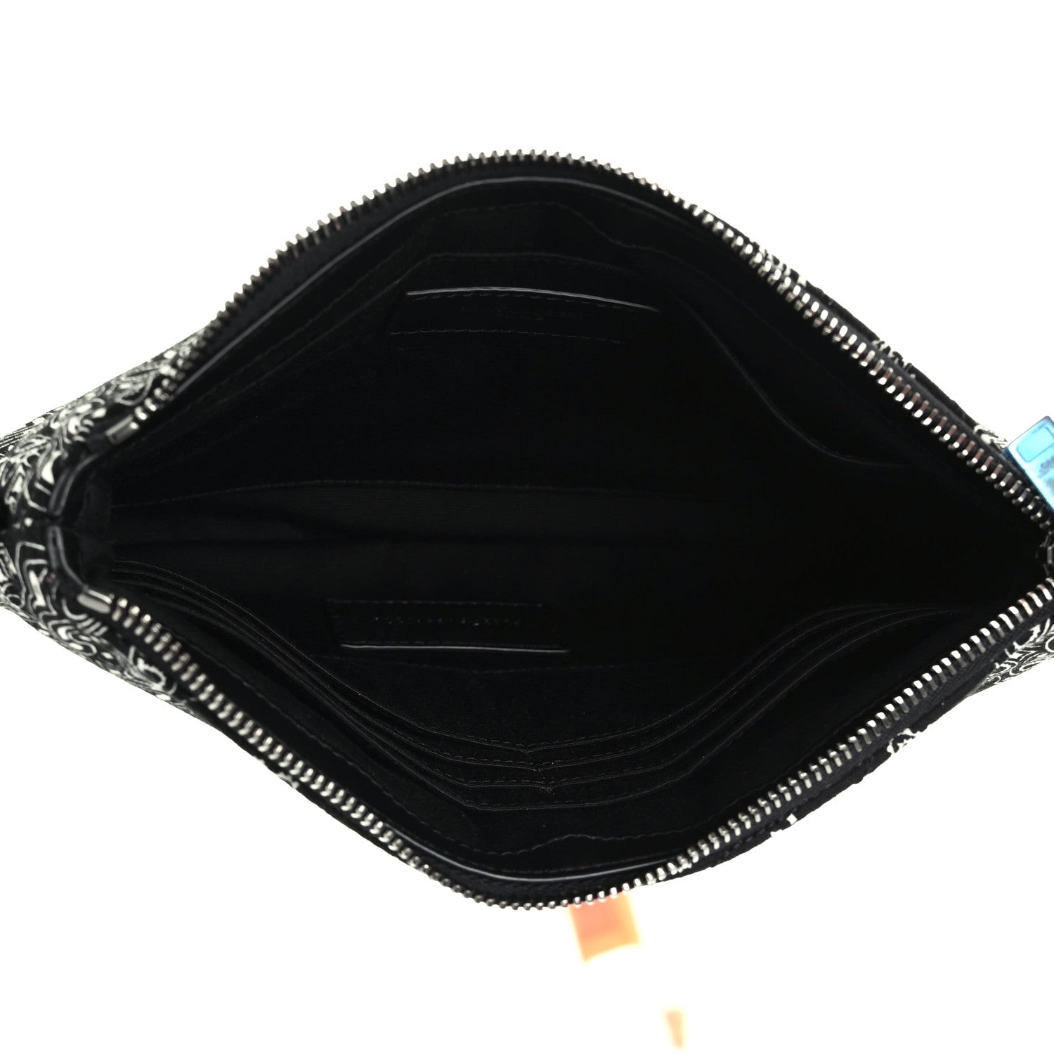 Saint Laurent Canvas Bandana Chevron Monogram A5 Wristlet Black 5 of 8