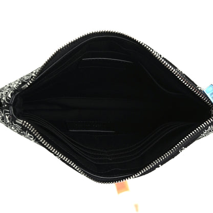 Saint Laurent Canvas Bandana Chevron Monogram A5 Wristlet Black 5 of 8
