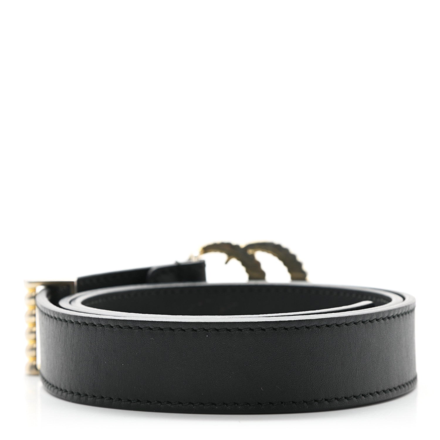 Gucci Moon Calfskin Torchon Double G 25mm Belt 75 30 Black 2 of 6