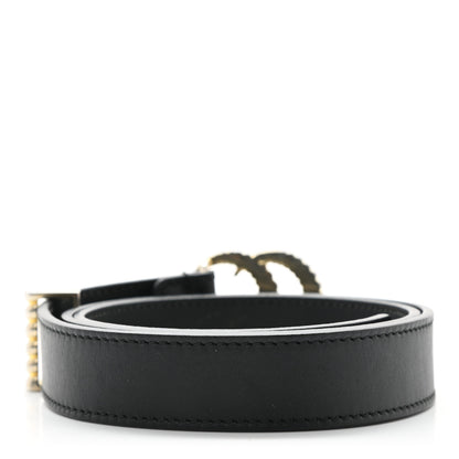 Gucci Moon Calfskin Torchon Double G 25mm Belt 75 30 Black 2 of 6