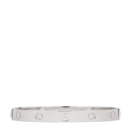 Cartier 18K White Gold 4 Diamond LOVE Bracelet 16 1 of 9