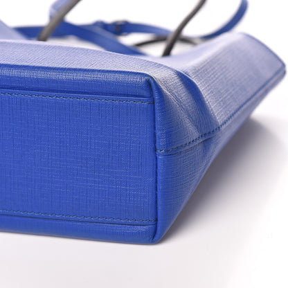 Balenciaga Squared Calfskin Logo Shopping Tote XXS Electric Bleu 6 of 12