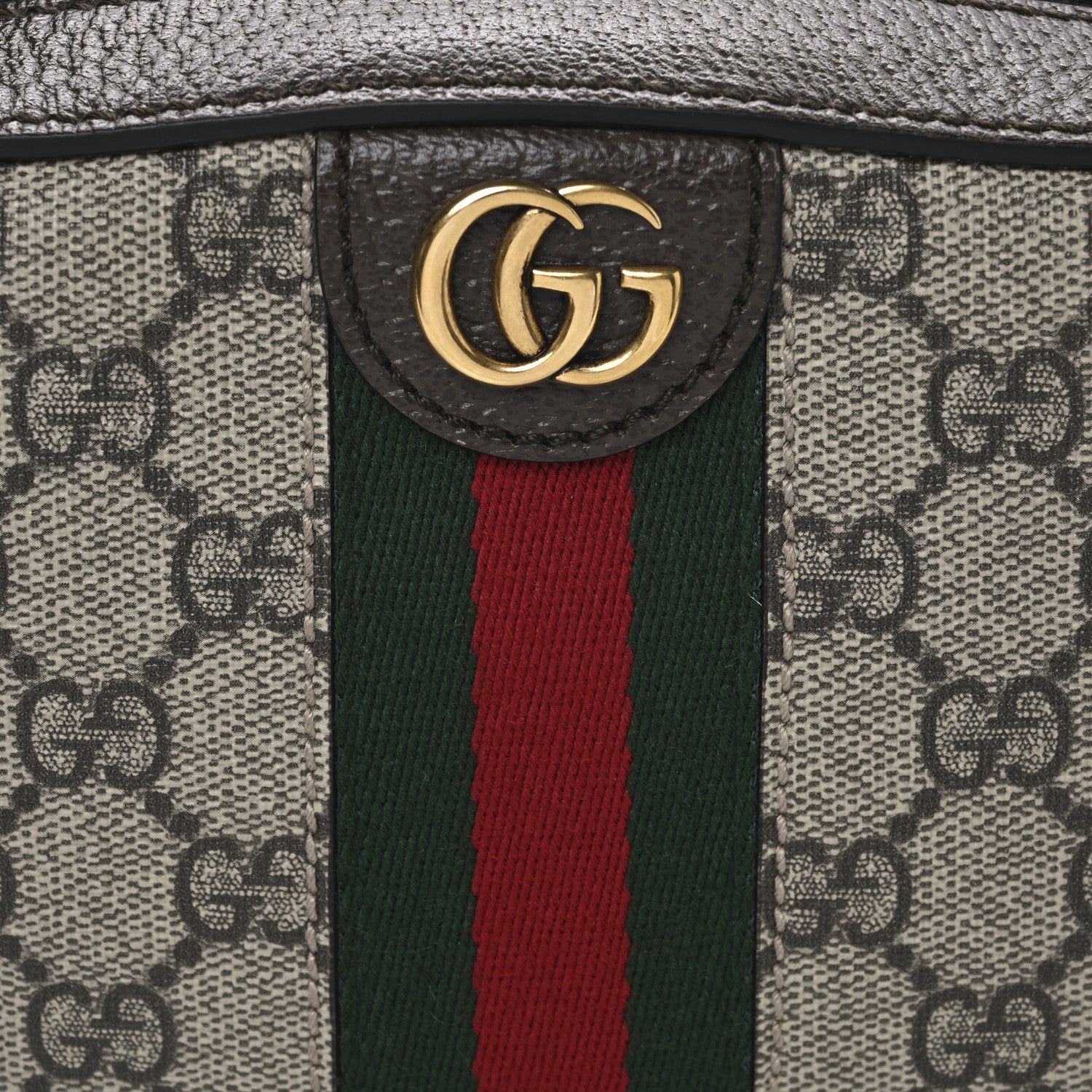 Gucci GG Supreme Monogram Textured Dollar Calfskin Web Ophidia Small Crossbody Bag Beige Ebony New Acero 8 of 10