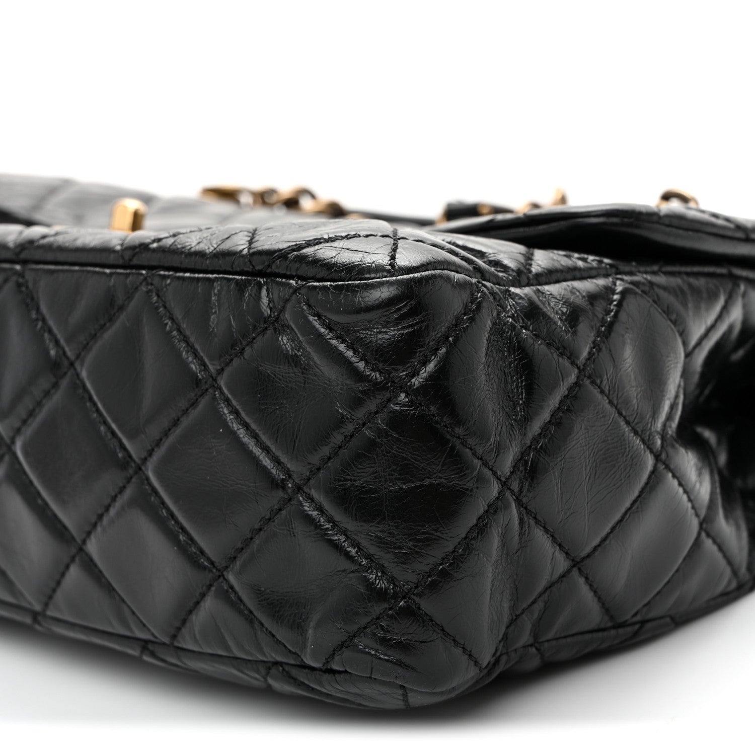 Chanel Glazed Calfskin Castle Rock Medium Flap Black 10 of 12