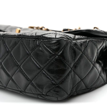 Chanel Glazed Calfskin Castle Rock Medium Flap Black 10 of 12
