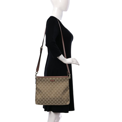 Gucci Monogram Medium Flat Messenger Bag Pink 2 of 10