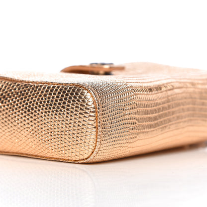 Chanel Lizard Mini Phone Holder Clutch Rose Gold 9 of 11