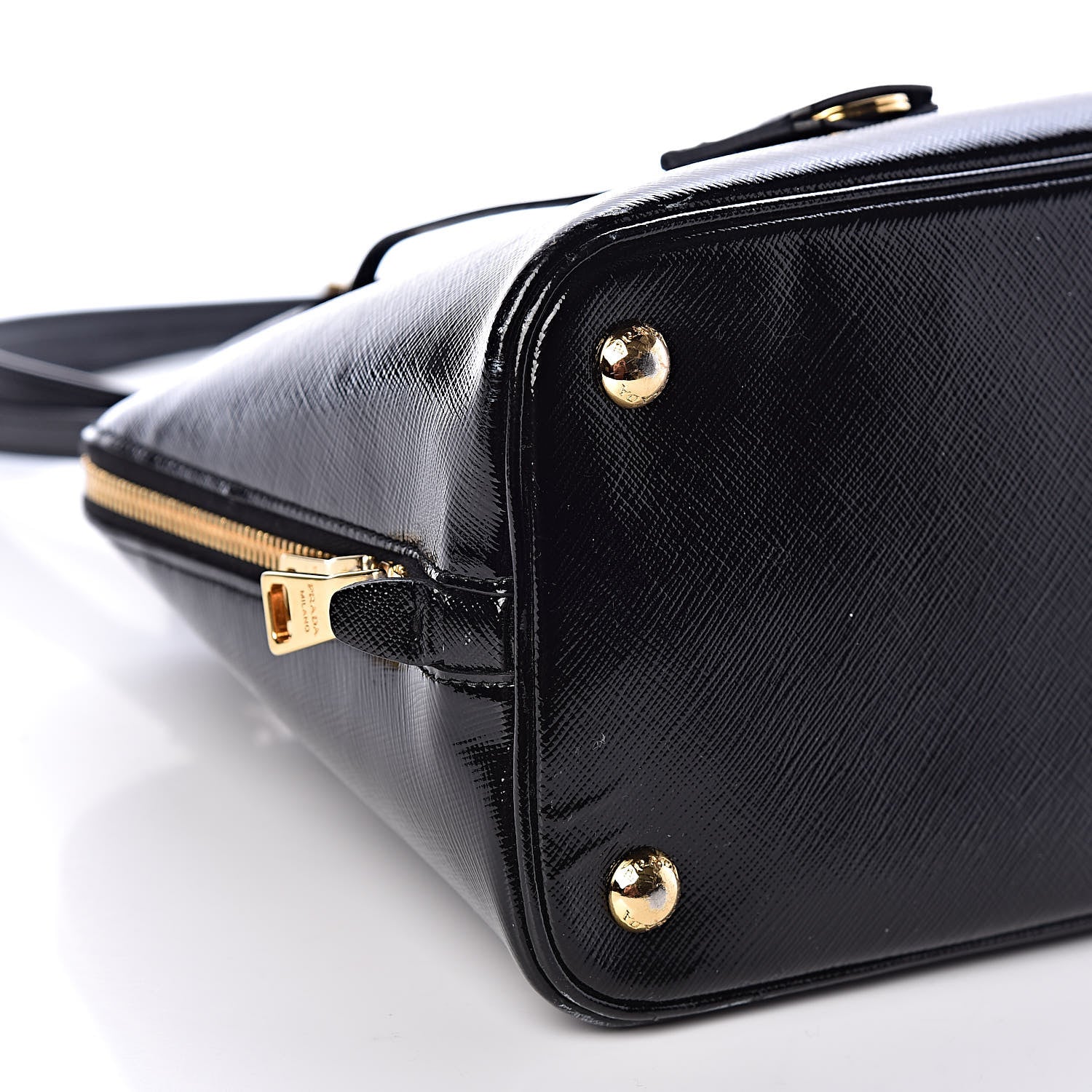 Prada Saffiano Vernice Medium Promenade Tote Black 9 of 11