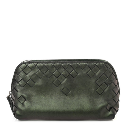 Bottega Veneta Iridescent Scarabee Small Cosmetic Pouch Green 1 of 14
