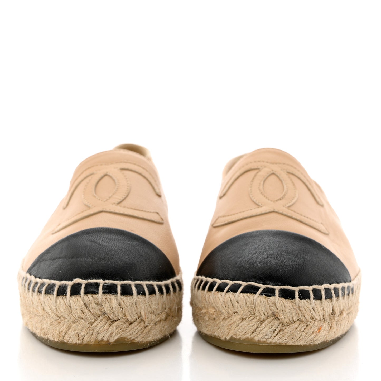 Lambskin CC Espadrilles 35 Beige Black