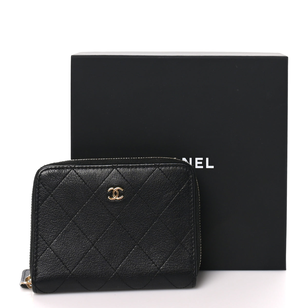 Chanel Calfskin Quilted Compact Wallet Black 10 of 10
