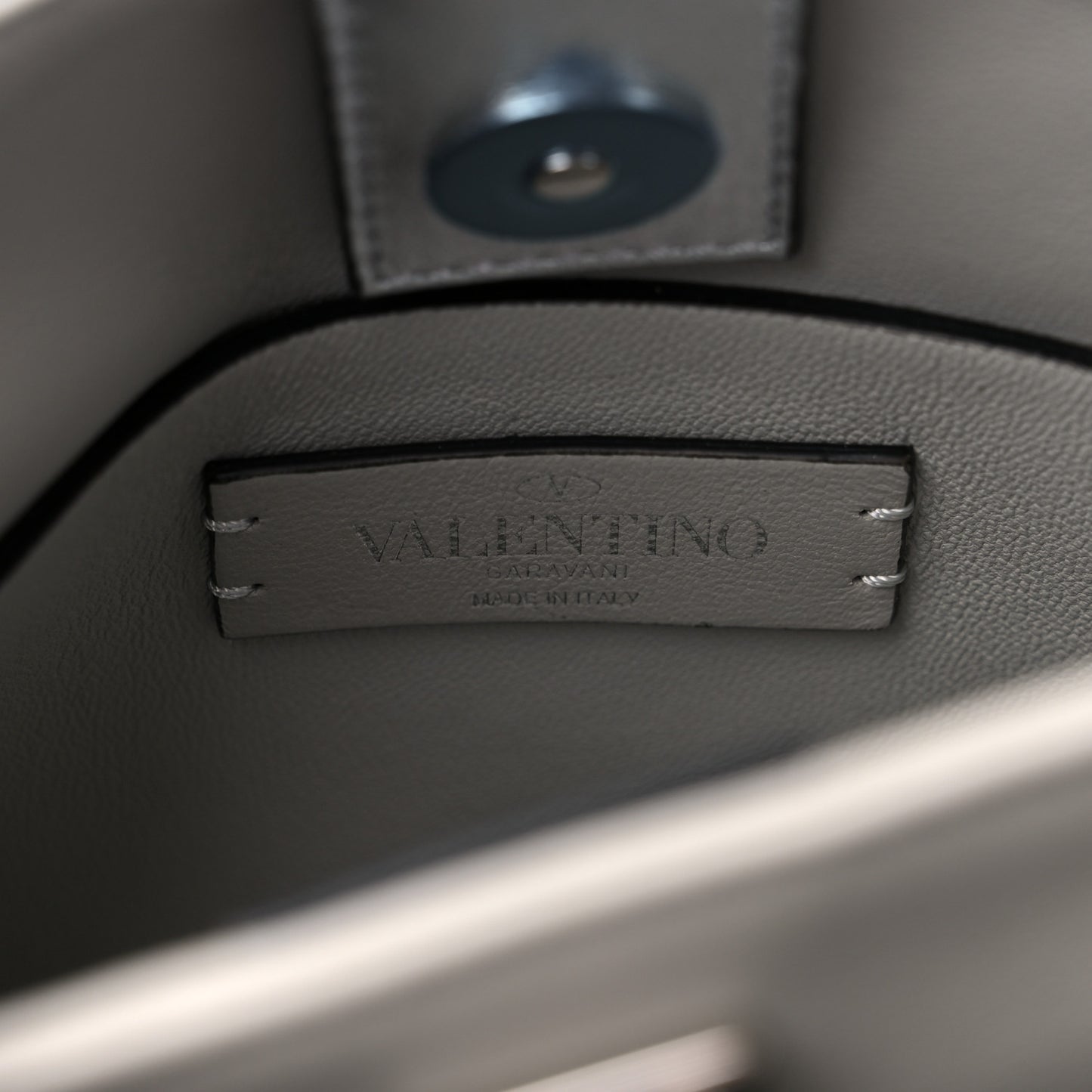 Metallic Nappa Small Roman Stud The Handle Bag Silver