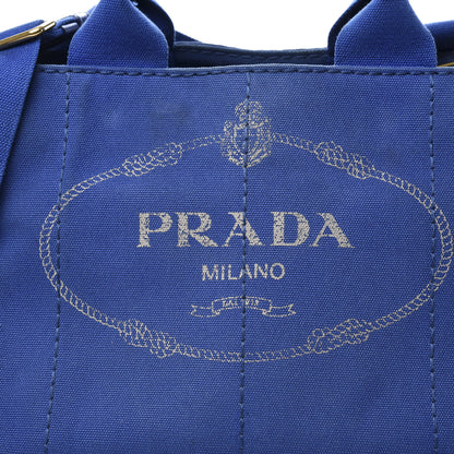 Prada Canapa Logo Shopping Tote Cobalto 9 of 10