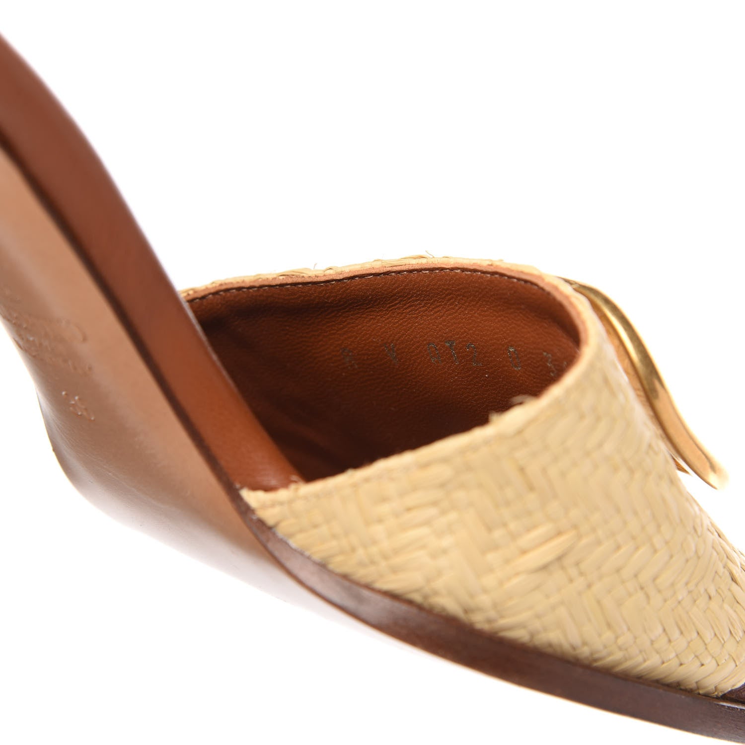 Valentino Garavani Raffia VLogo 65mm Slide Sandals 36 Natural 9 of 9