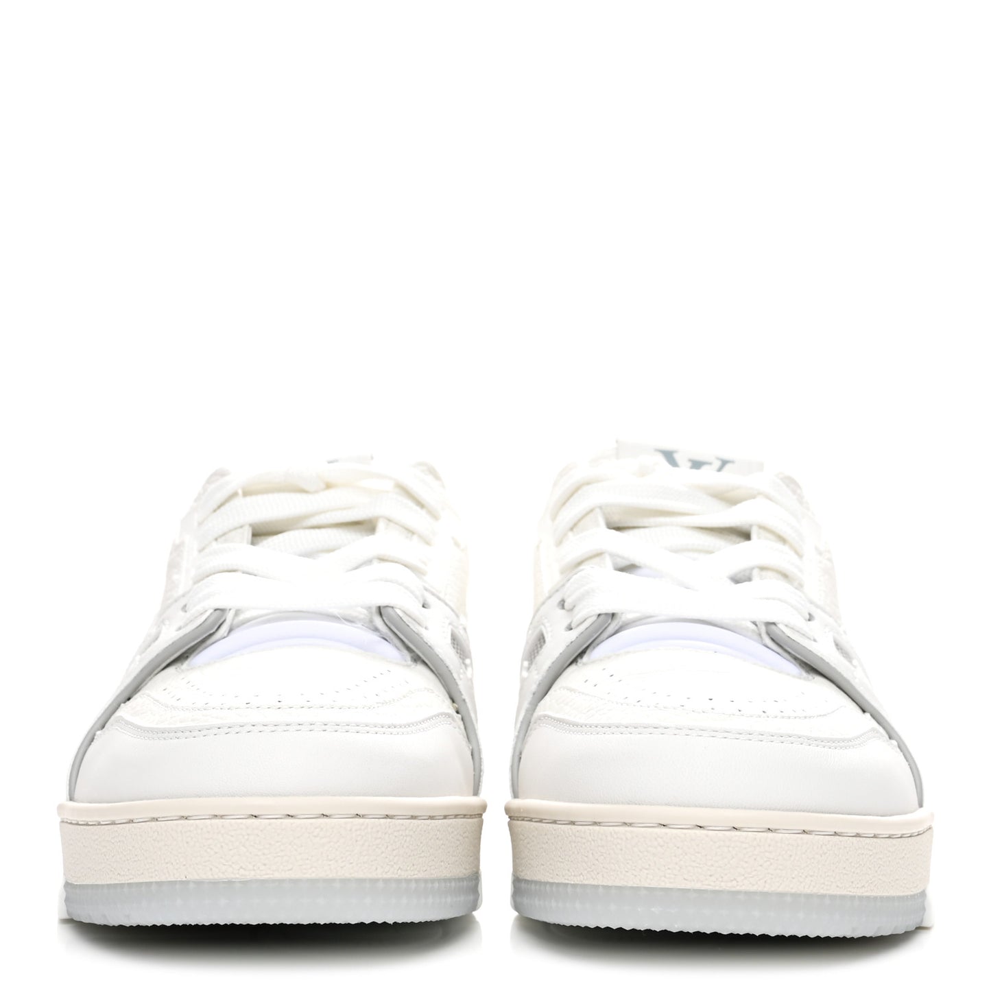 Grained Calfskin Womens LV Trainer Sneakers 37 White
