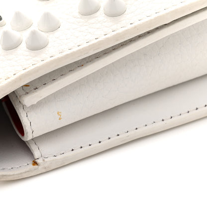 Christian Louboutin Calfskin Spikes Loubinthesky Paloma Wallet On Chain White 10 of 11