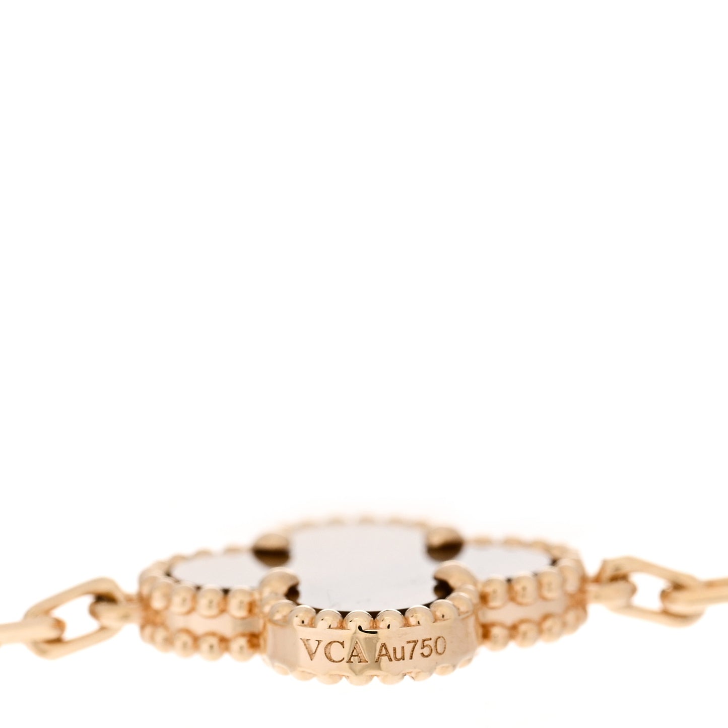 18K Yellow Gold Tiger Eye 5 Motifs Vintage Alhambra Bracelet