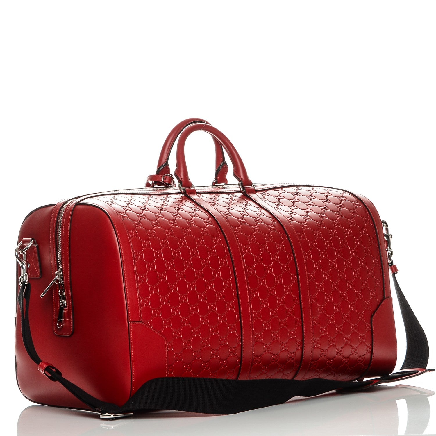 Gucci Guccissima Signature Large Duffle Hibiscus Red 3 of 6
