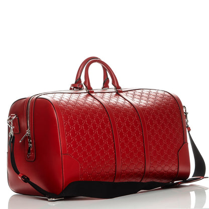Gucci Guccissima Signature Large Duffle Hibiscus Red 3 of 6