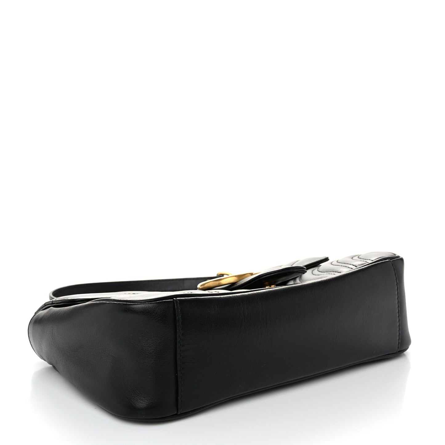 Calfskin Matelasse Small GG Marmont Shoulder Bag Black