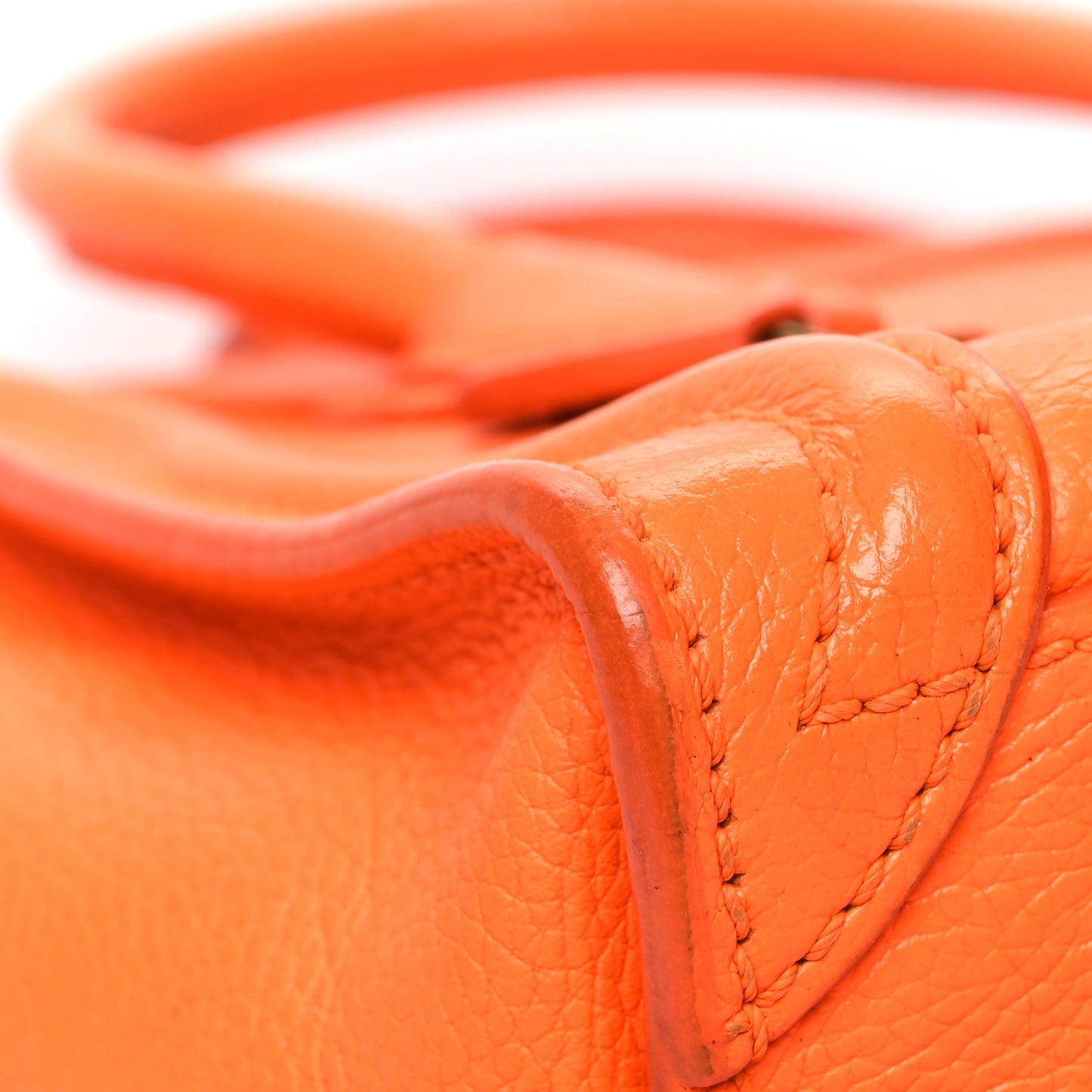 Drummed Calfskin Nano Luggage Bright Orange
