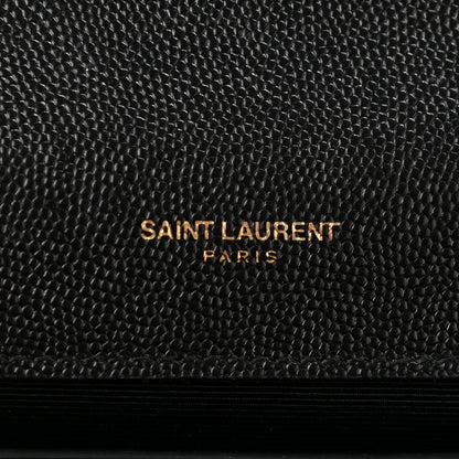 Saint Laurent Grain De Poudre Monogram Cassandre Clutch Black 6 of 8