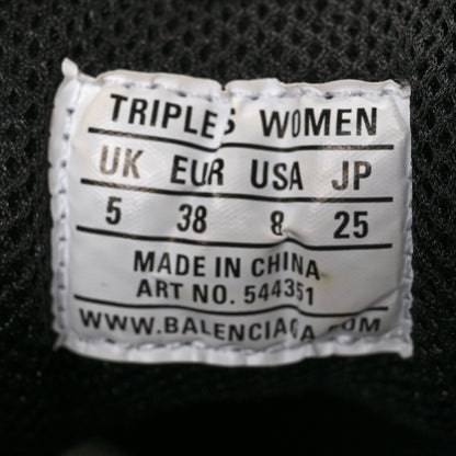 Balenciaga Fabric Mesh Clear Sole Womens Triple S Sneakers 38 Black Yellow Fluo 7 of 7