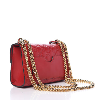 Gucci Guccissima Small Padlock Shoulder Bag Hibiscus Red 3 of 9