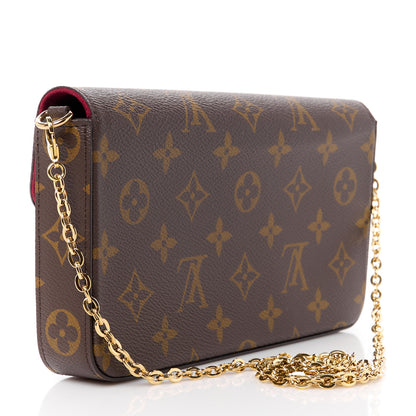Louis Vuitton Monogram Pochette Felicie Chain Wallet Fuchsia 4 of 14