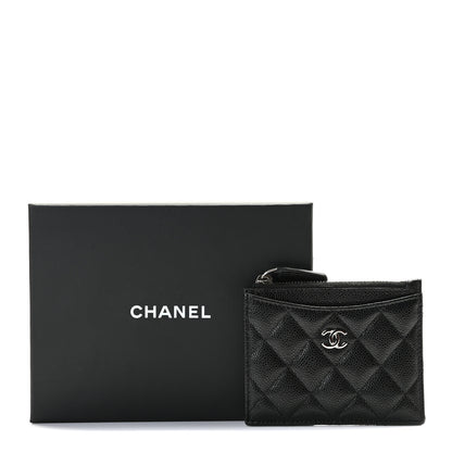 Chanel Caviar Quilted CC Zip Card Holder Black 1 of 22