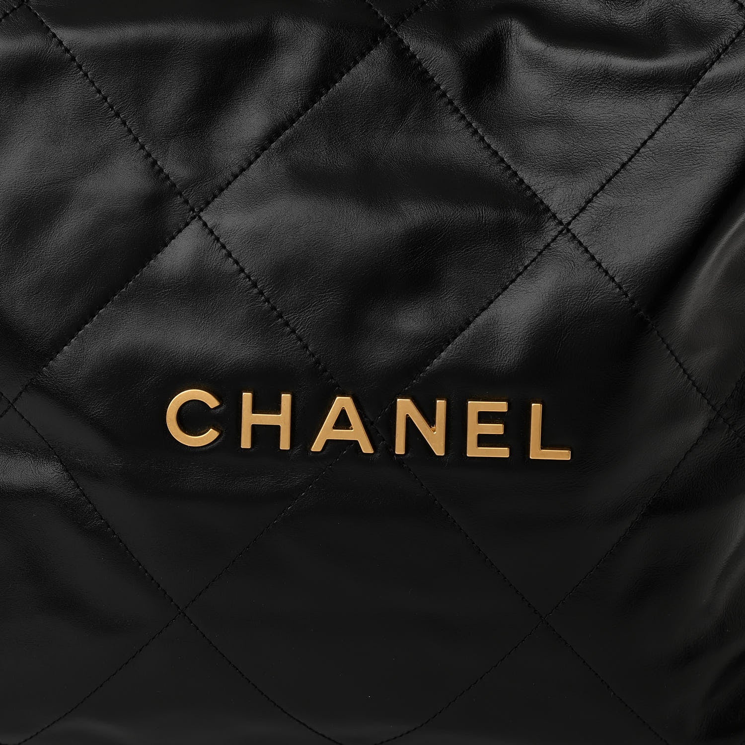 Chanel Shiny Calfskin Quilted Chanel 22 Black 9 of 11