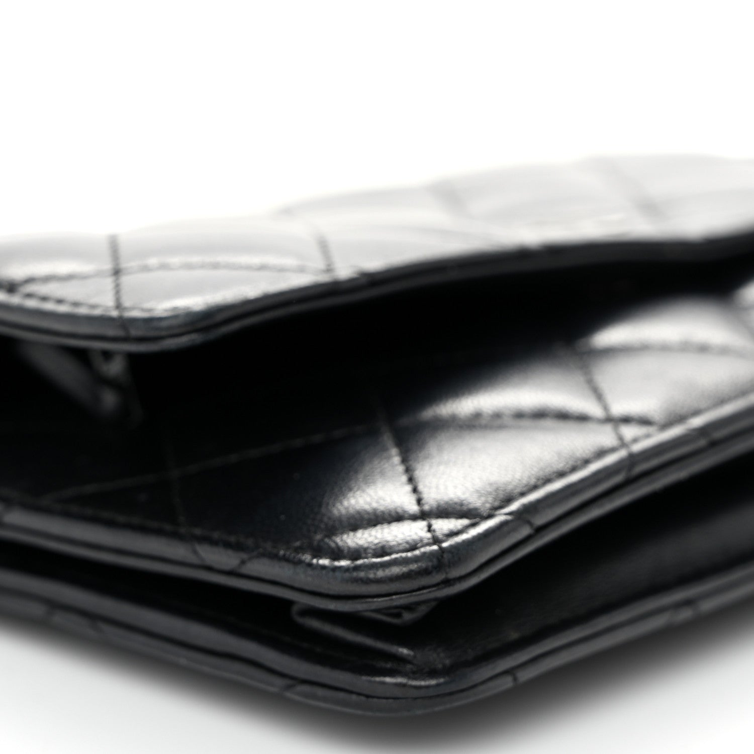 Chanel Lambskin Quilted Wallet On Chain WOC Black 10 of 12