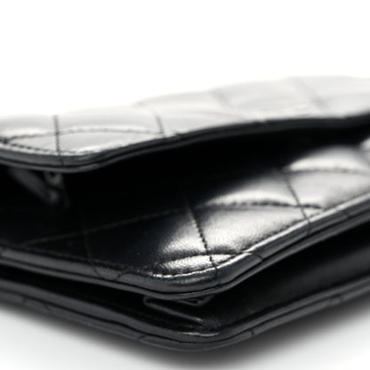 Chanel Lambskin Quilted Wallet On Chain WOC Black 10 of 12