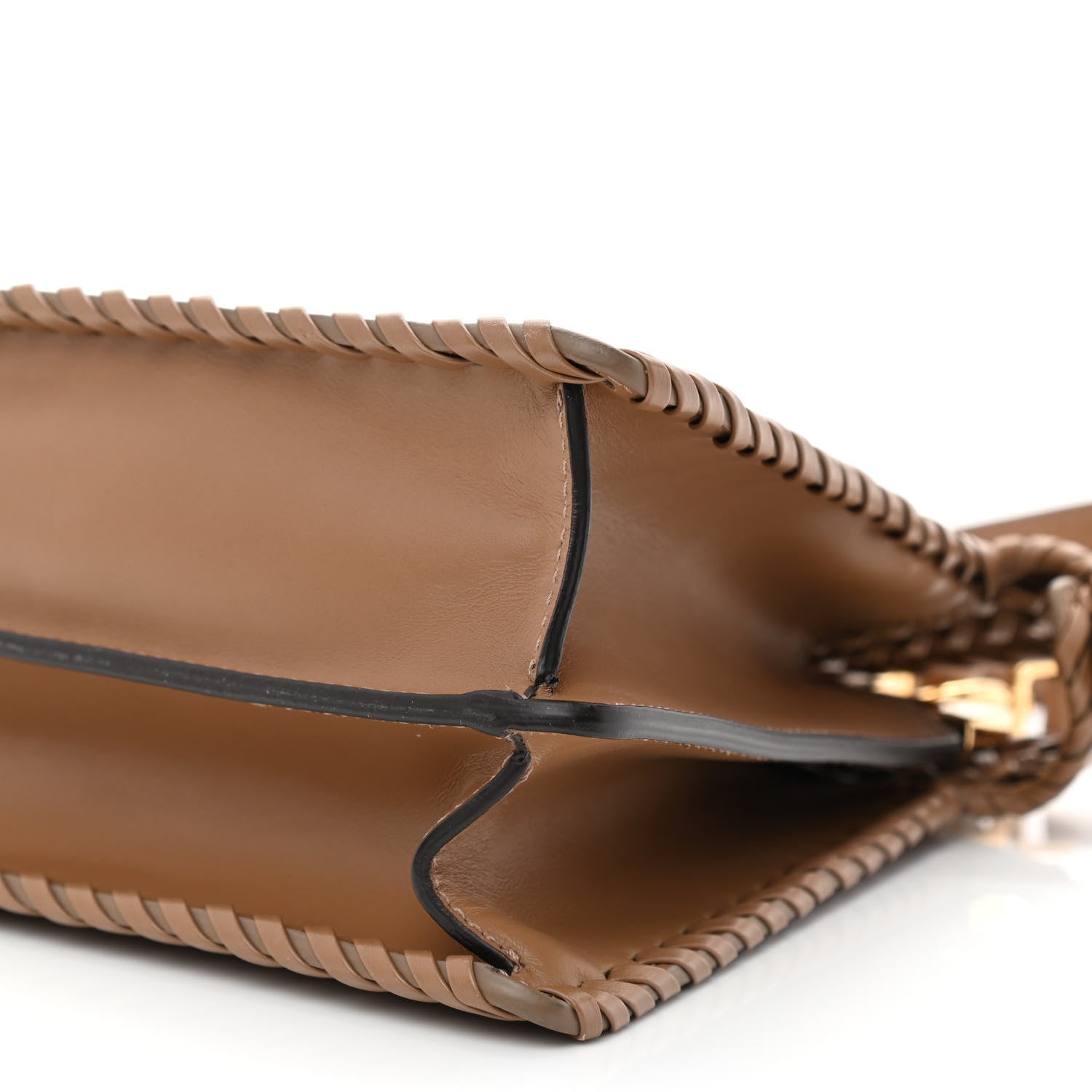 Fendi Vitello King Ceylon Shiny Nappa Woven Small Peekaboo I SEE U Satchel Sand 11 of 11